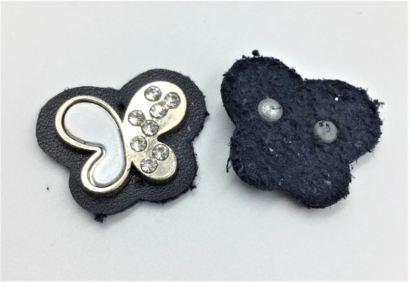 Silver & Black Butterfly Badge