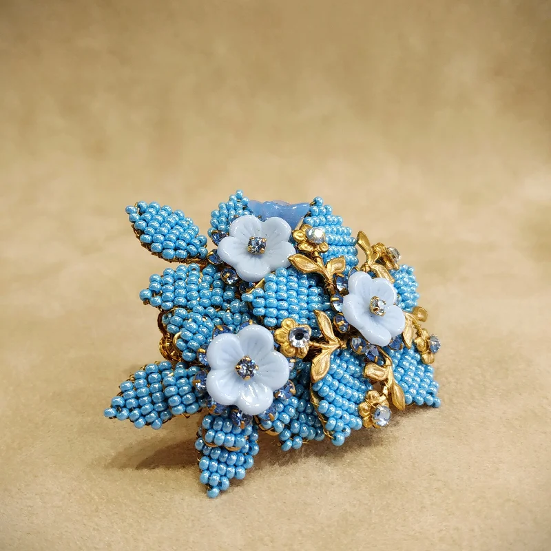 Stanley Hagler Blue Flower Brooch