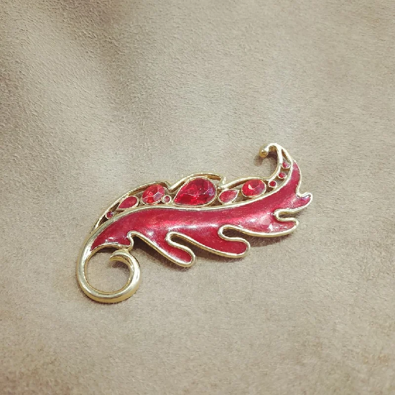 Trifari Vintage Red leaf enamel Brooch