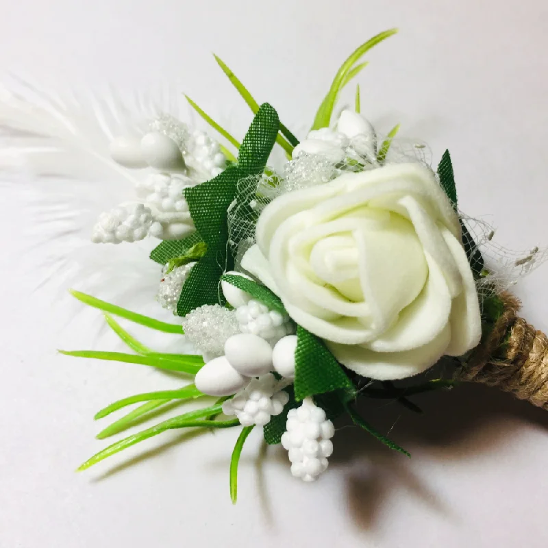 White Flower Designer Brooch