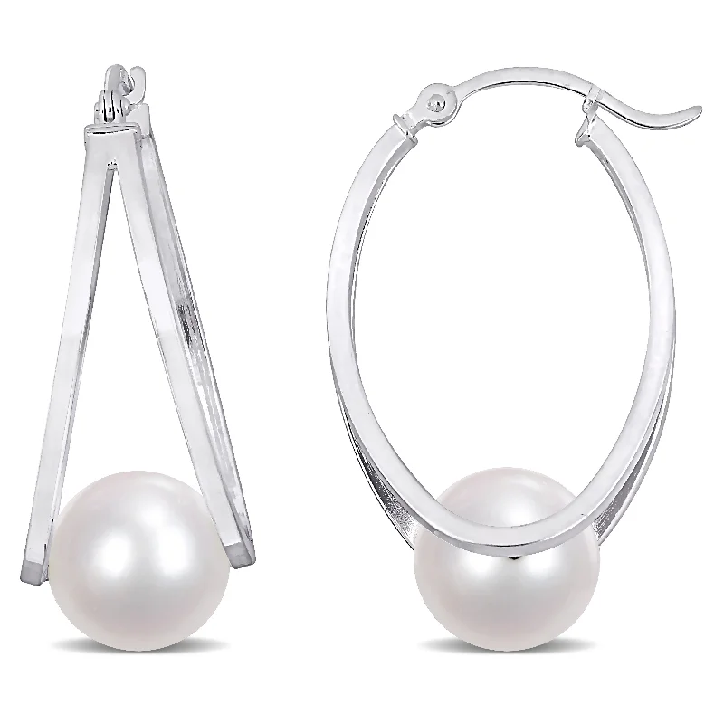 Miadora 8-8.5mm Cultured Freshwater Pearl Earrings in Sterling Silver